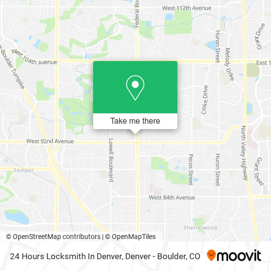 24 Hours Locksmith In Denver map