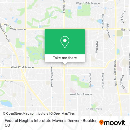 Mapa de Federal Heights Interstate Movers