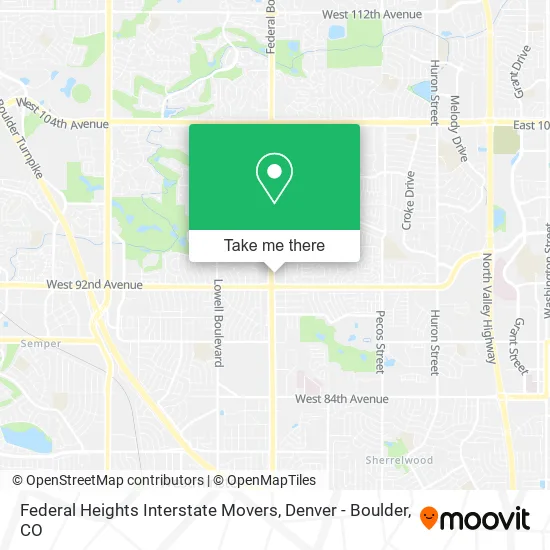 Mapa de Federal Heights Interstate Movers