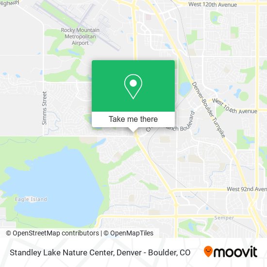 Standley Lake Nature Center map