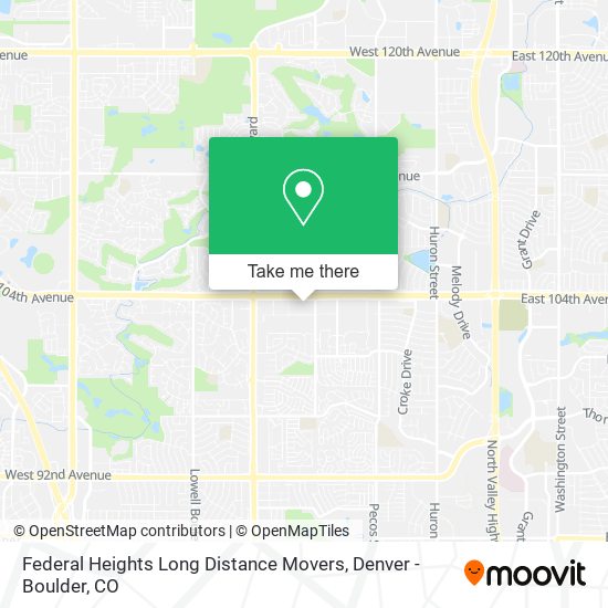 Federal Heights Long Distance Movers map