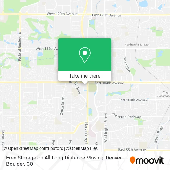 Free Storage on All Long Distance Moving map