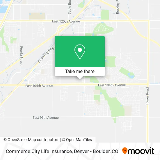 Commerce City Life Insurance map
