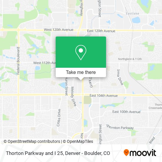 Mapa de Thorton Parkway and I 25
