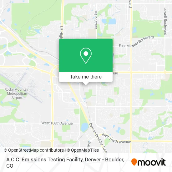 A.C.C. Emissions Testing Facility map
