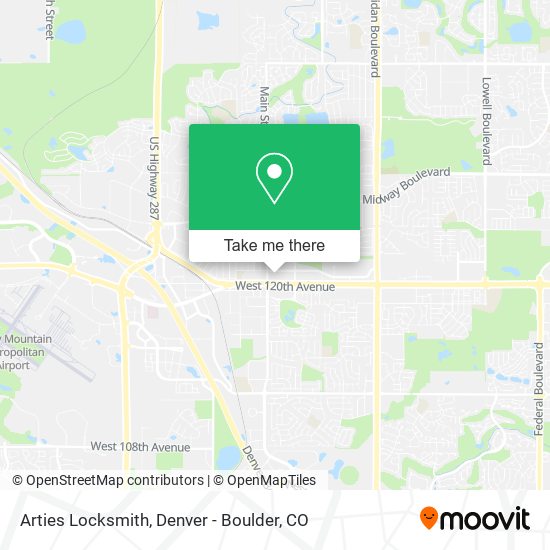 Arties Locksmith map