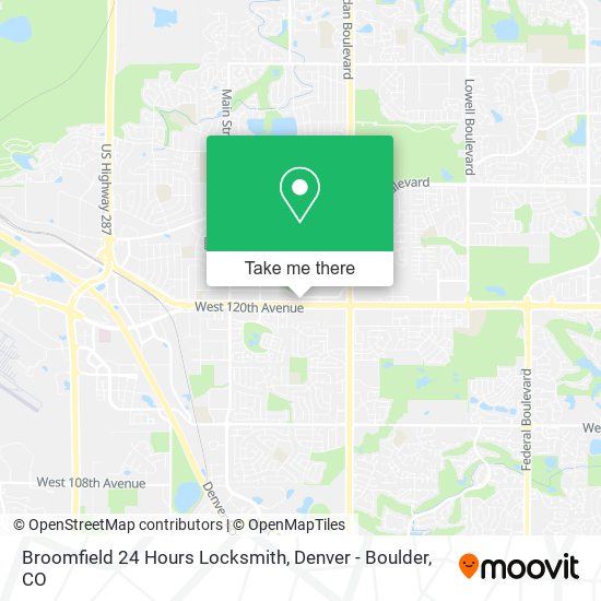 Broomfield 24 Hours Locksmith map