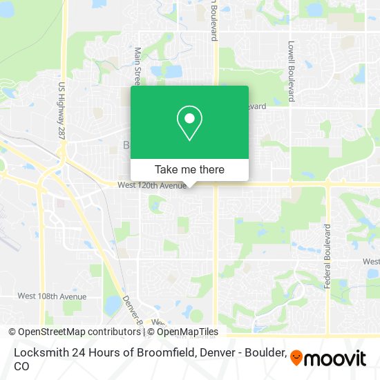 Mapa de Locksmith 24 Hours of Broomfield