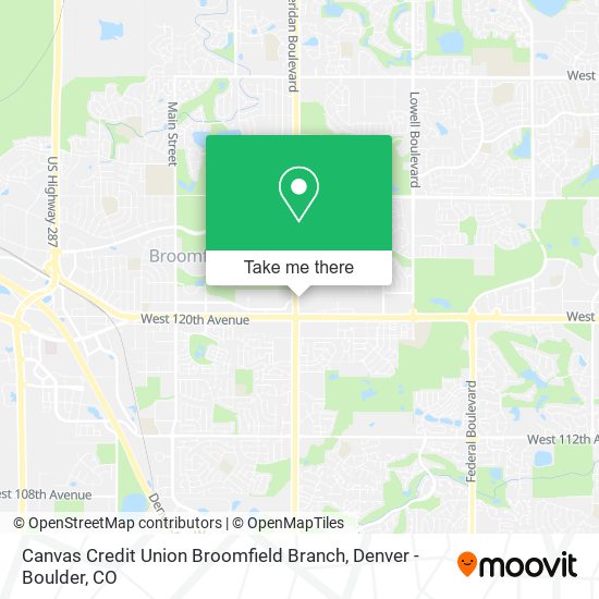 Mapa de Canvas Credit Union Broomfield Branch