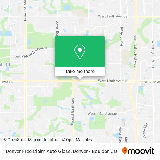 Denver Free Claim Auto Glass map