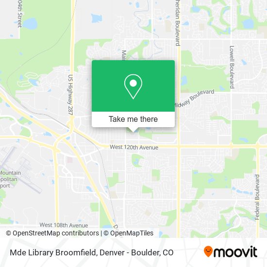 Mapa de Mde Library Broomfield