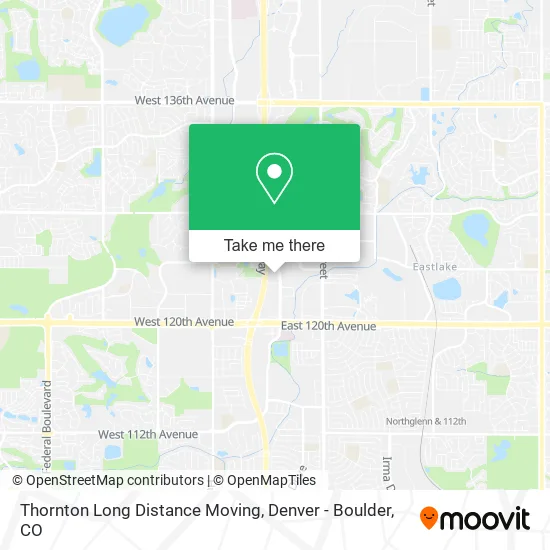 Thornton Long Distance Moving map