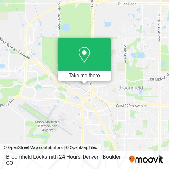 Mapa de Broomfield Locksmith 24 Hours