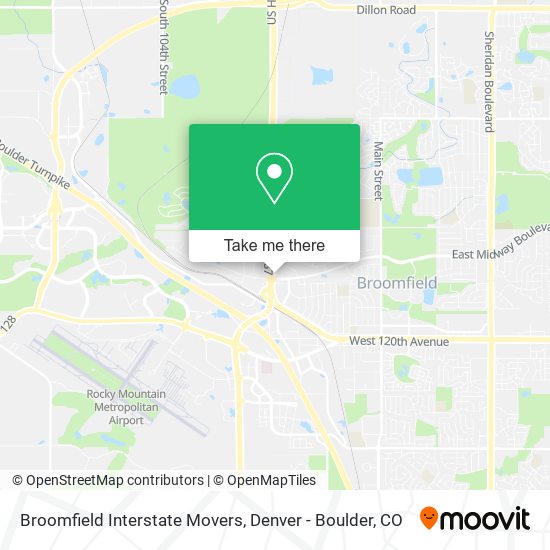 Broomfield Interstate Movers map