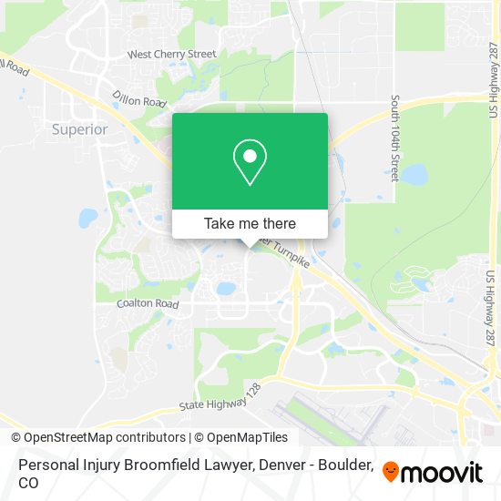 Mapa de Personal Injury Broomfield Lawyer