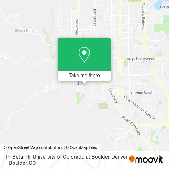 Mapa de PI Beta Phi University of Colorado at Boulder