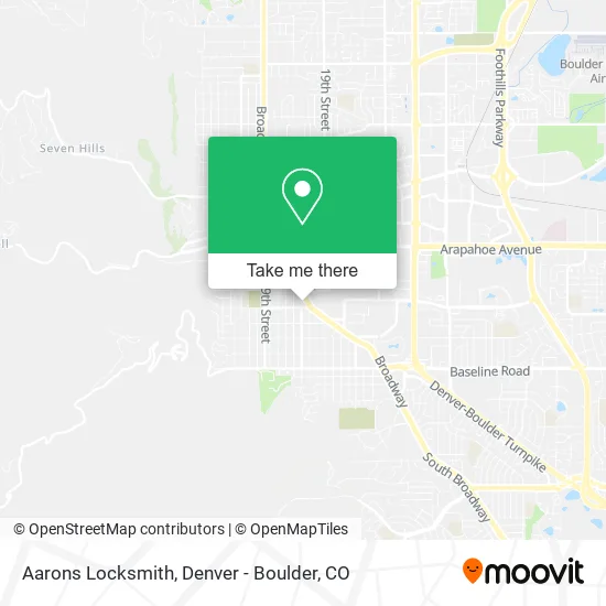 Aarons Locksmith map
