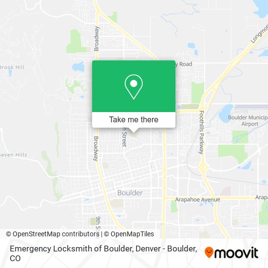 Emergency Locksmith of Boulder map