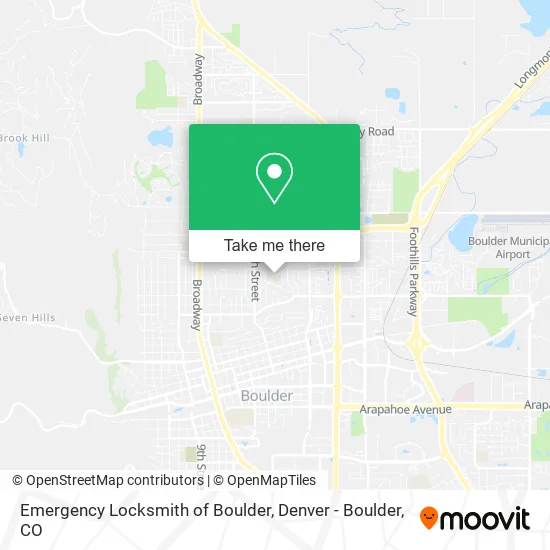 Emergency Locksmith of Boulder map