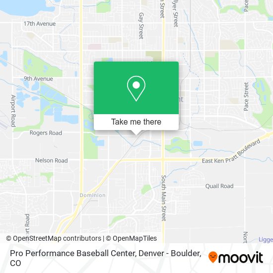 Mapa de Pro Performance Baseball Center