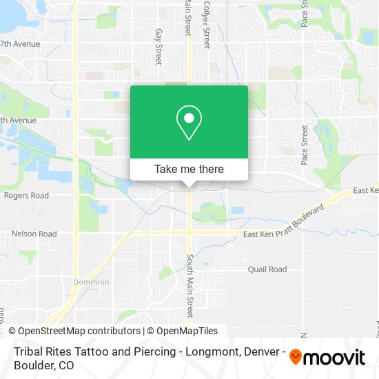 Mapa de Tribal Rites Tattoo and Piercing - Longmont