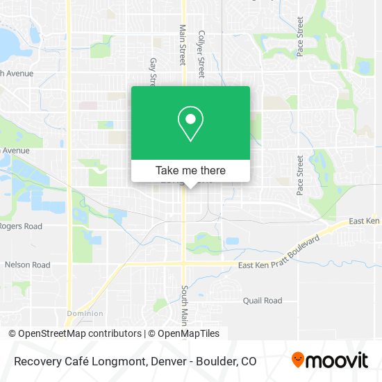 Mapa de Recovery Café Longmont