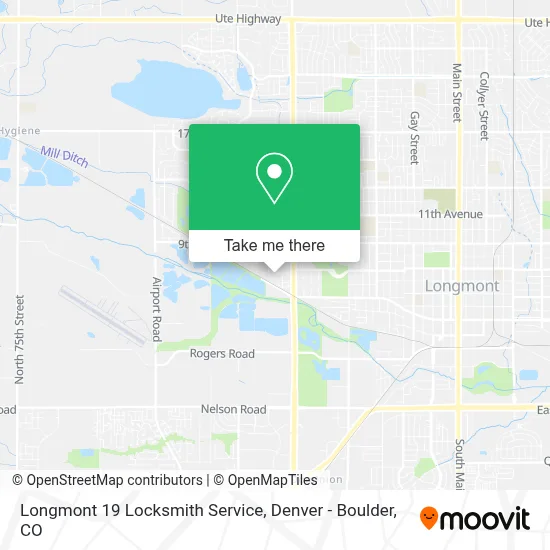 Longmont 19 Locksmith Service map
