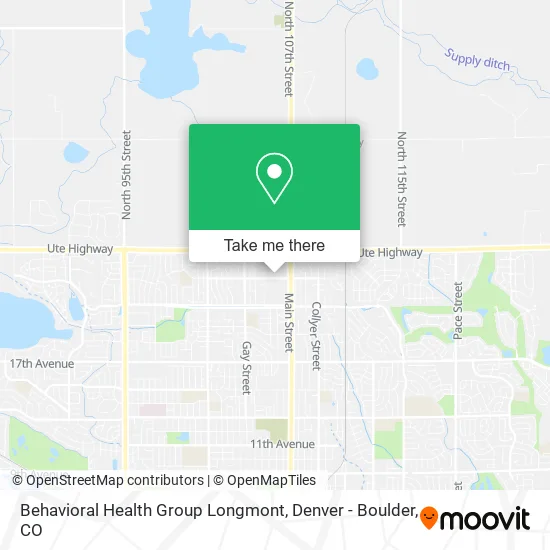 Behavioral Health Group Longmont map