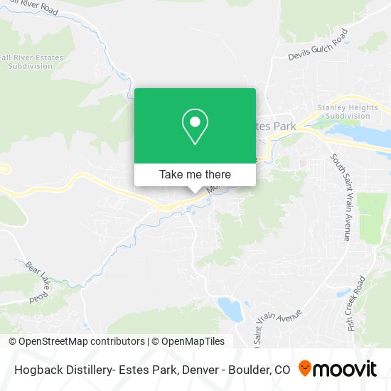 Hogback Distillery- Estes Park map