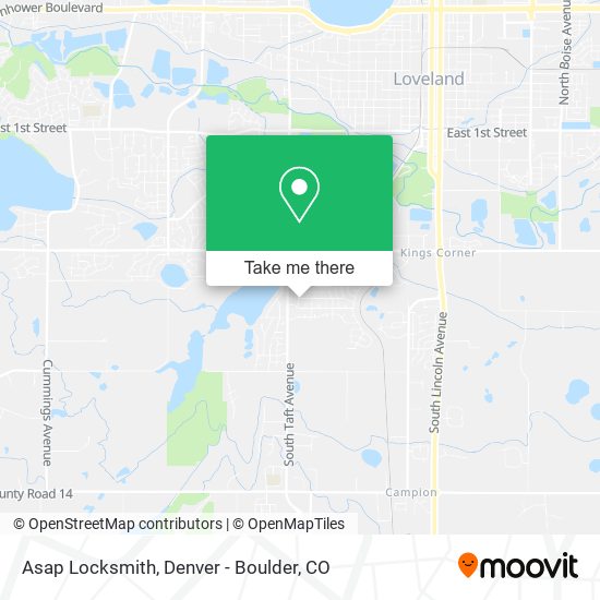 Mapa de Asap Locksmith
