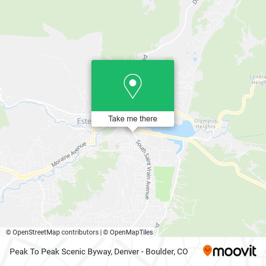 Peak To Peak Scenic Byway map