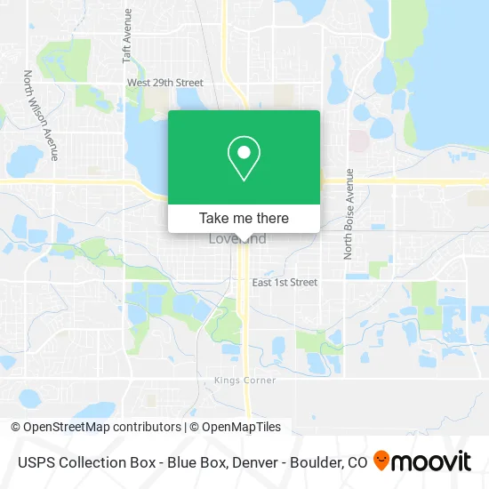 Mapa de USPS Collection Box - Blue Box