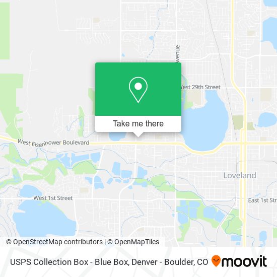 Mapa de USPS Collection Box - Blue Box