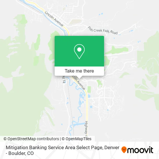 Mitigation Banking Service Area Select Page map