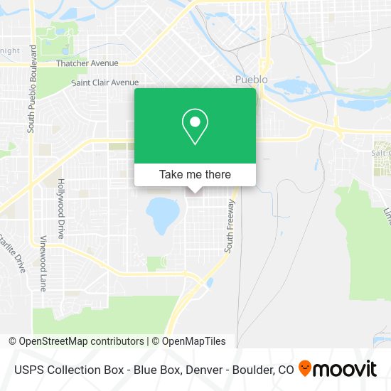 Mapa de USPS Collection Box - Blue Box