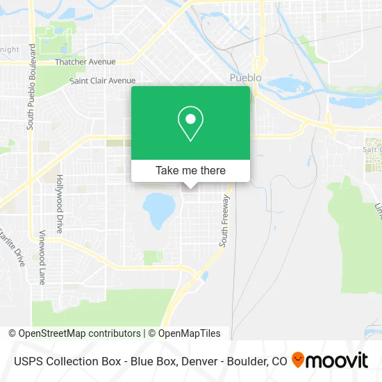 Mapa de USPS Collection Box - Blue Box