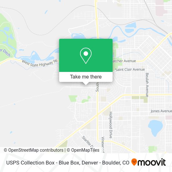 Mapa de USPS Collection Box - Blue Box