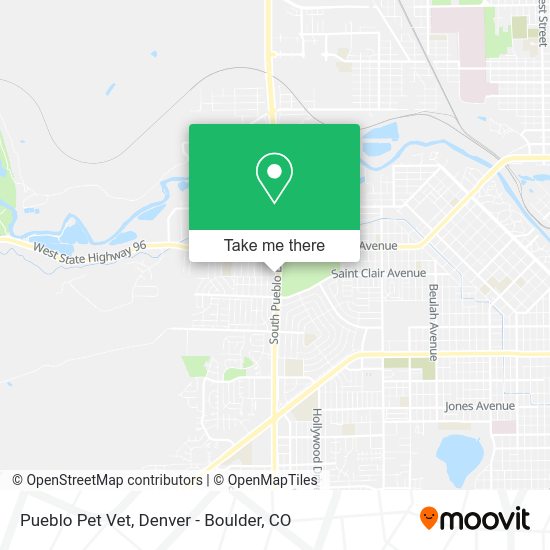 Pueblo Pet Vet map
