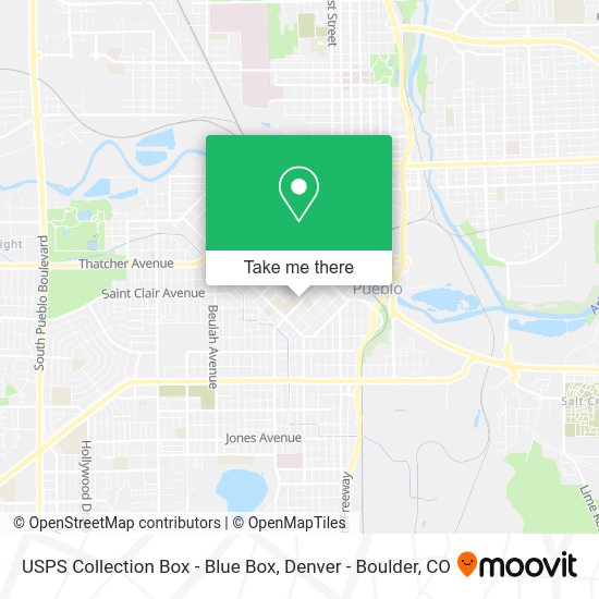 Mapa de USPS Collection Box - Blue Box
