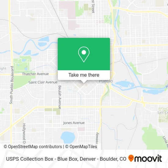 USPS Collection Box - Blue Box map