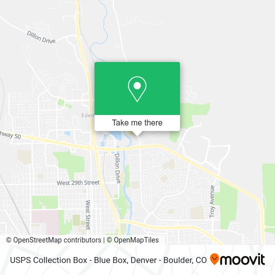 Mapa de USPS Collection Box - Blue Box