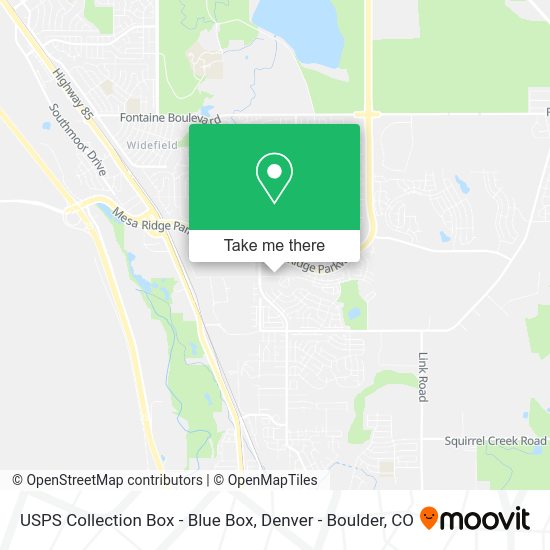 Mapa de USPS Collection Box - Blue Box