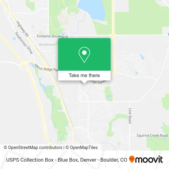 USPS Collection Box - Blue Box map
