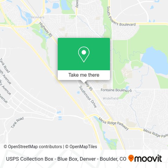 USPS Collection Box - Blue Box map