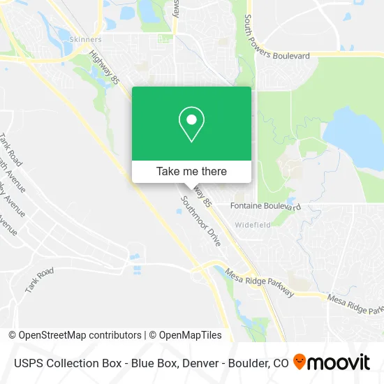 USPS Collection Box - Blue Box map