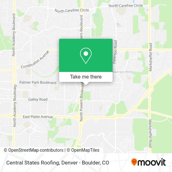 Central States Roofing map