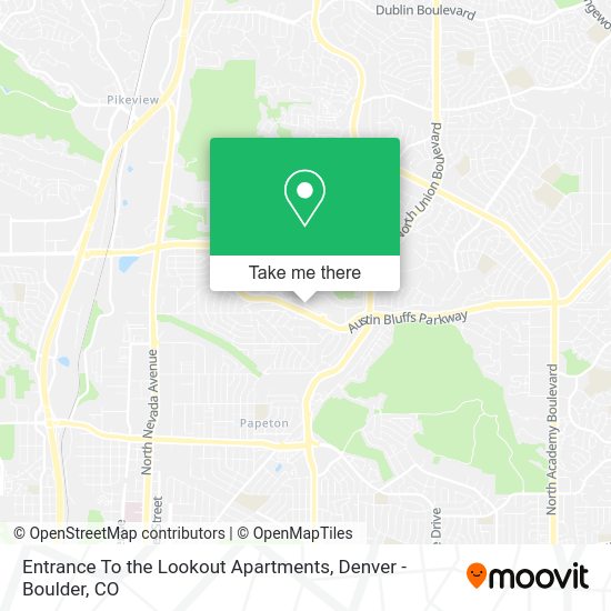 Entrance To the Lookout Apartments map
