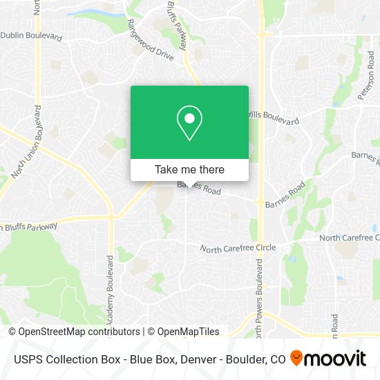 Mapa de USPS Collection Box - Blue Box