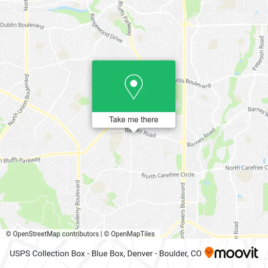 Mapa de USPS Collection Box - Blue Box
