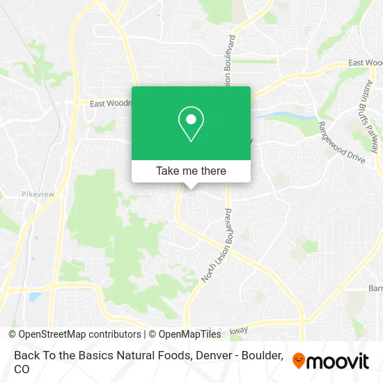 Mapa de Back To the Basics Natural Foods
